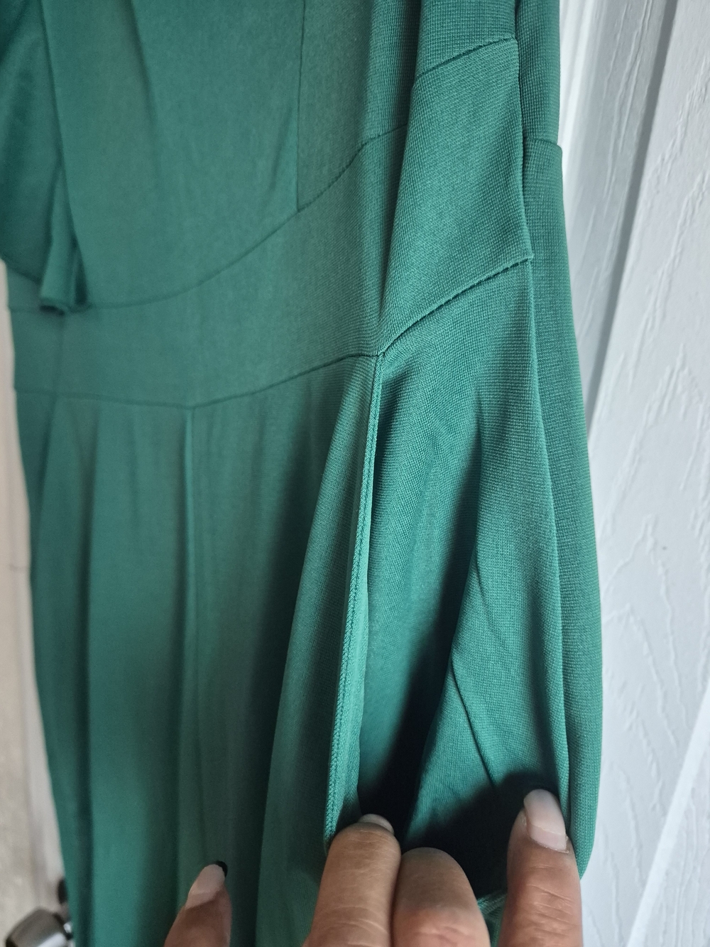Green One-Shoulder Ruffle Jumpsuit - Picture 3 of 3